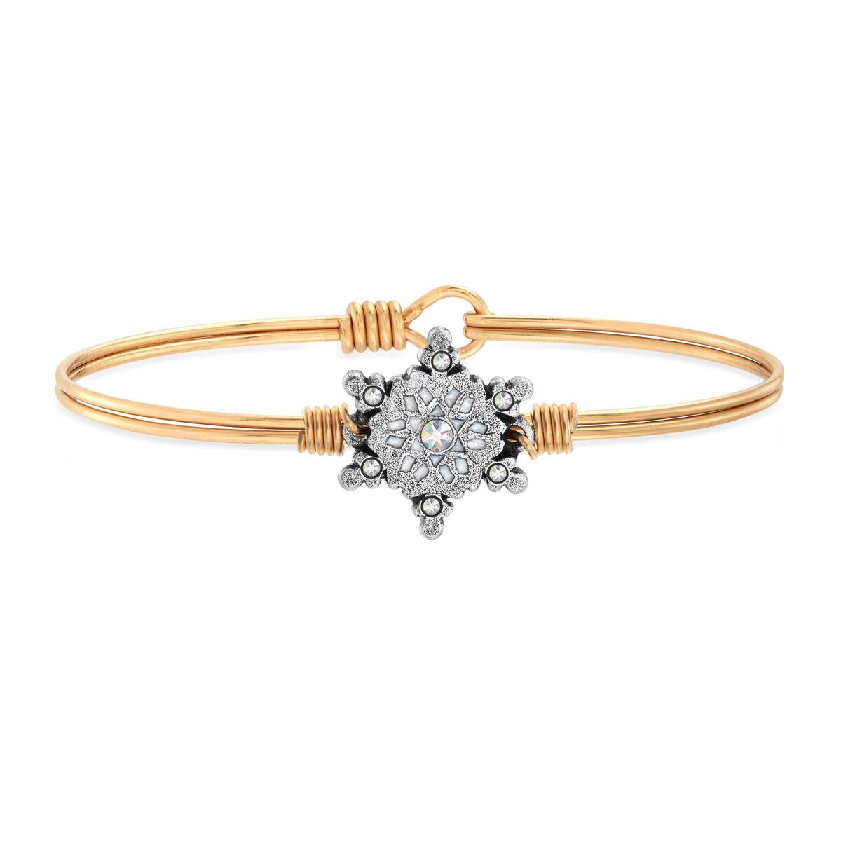 Sparkling Snowflake Bangle Bracelet