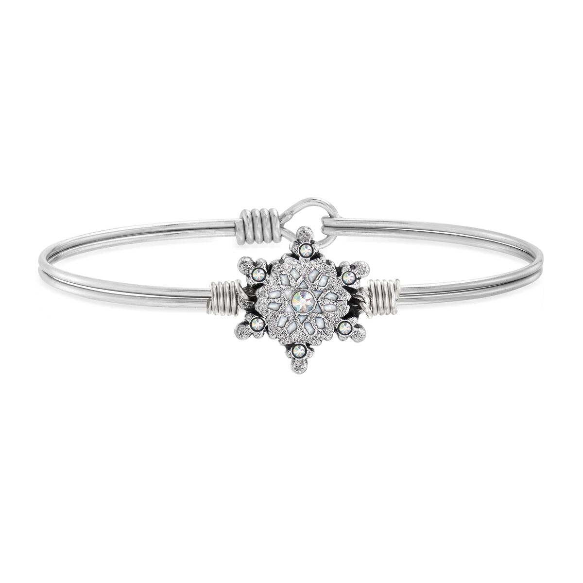 Sparkling Snowflake Bangle Bracelet