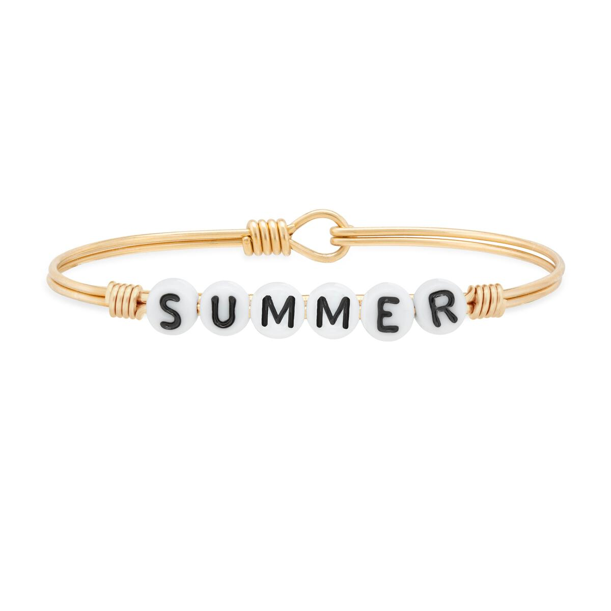 Summer Letter Bead Bangle Bracelet