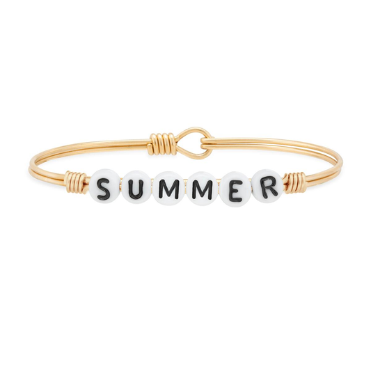 Summer Letter Bead Bangle Bracelet