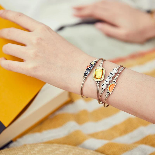 Vibes Letter Bead Bangle Bracelet