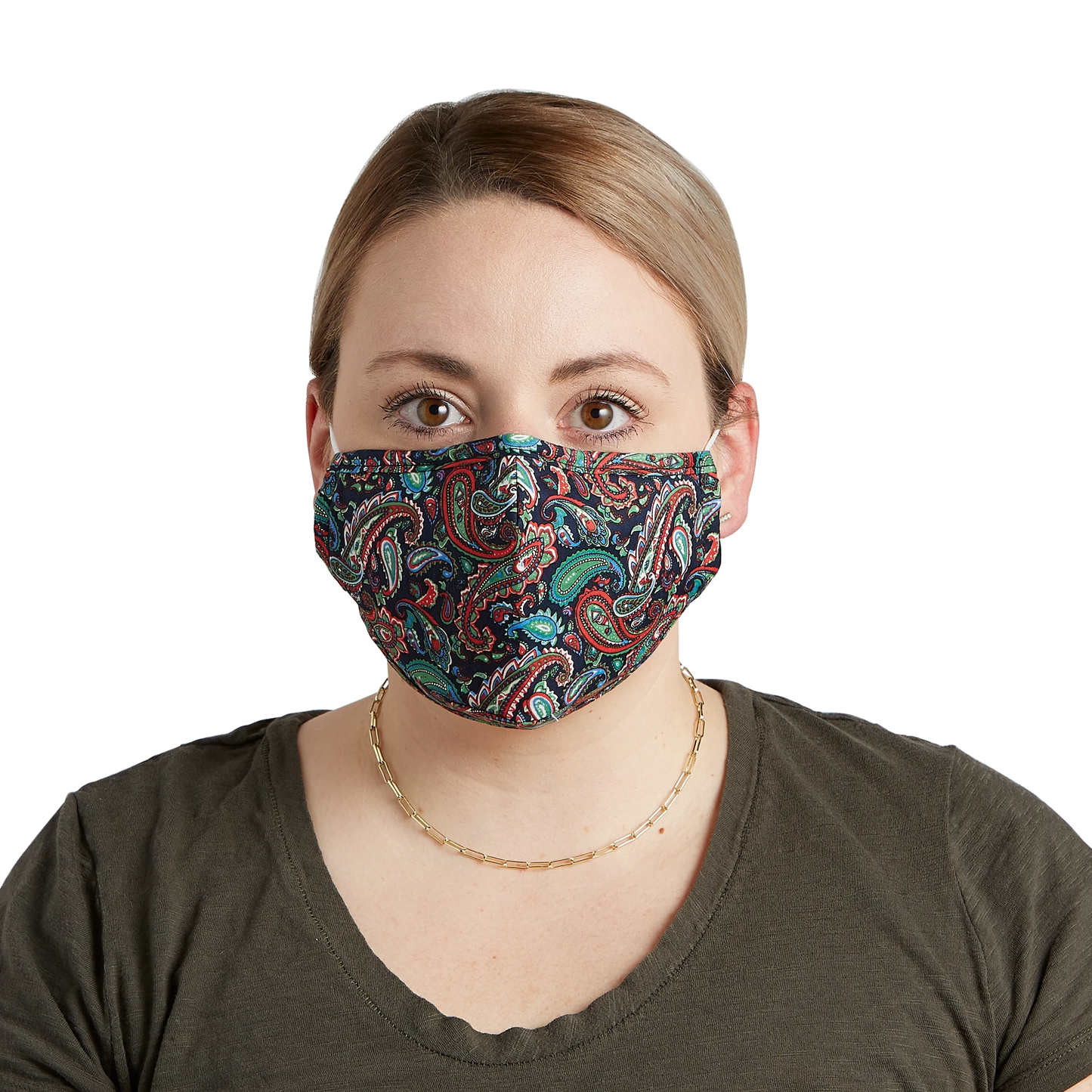 Cloth Face Mask (Navy Paisley)