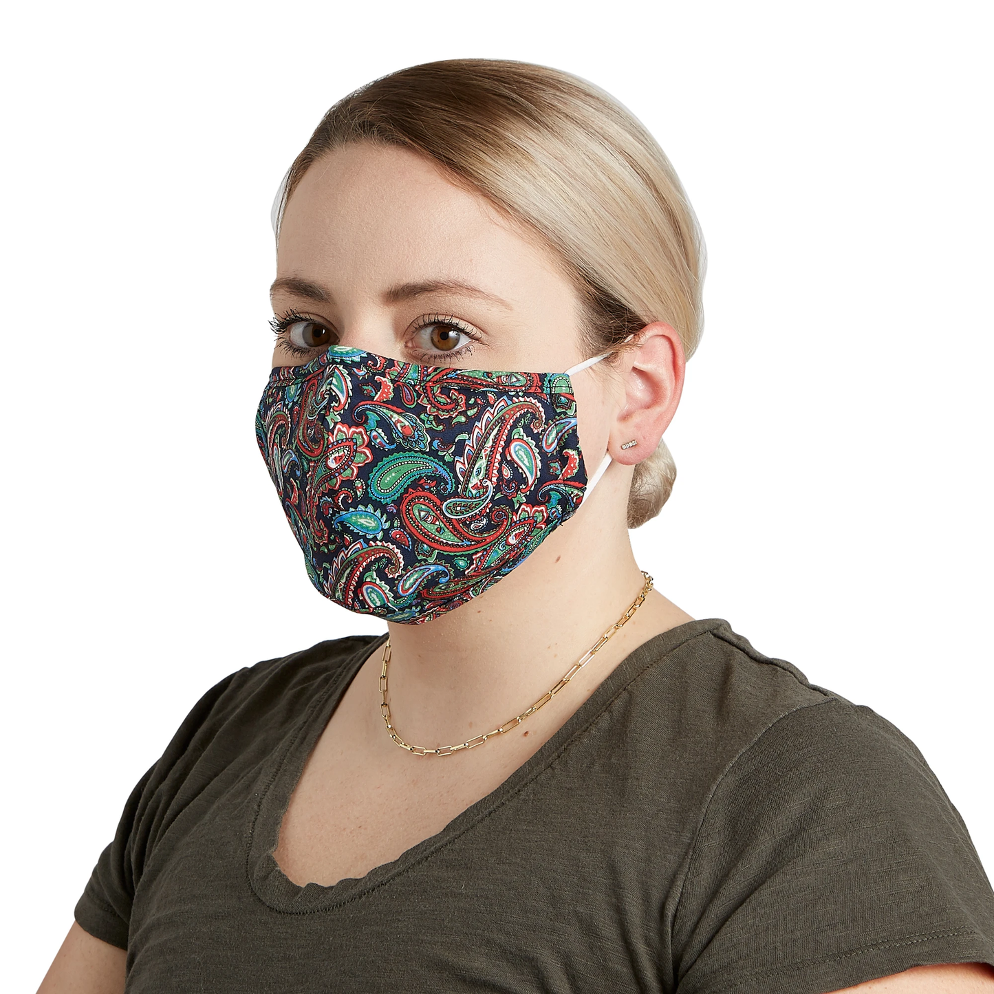 Cloth Face Mask (Navy Paisley)