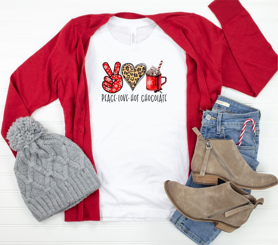 Peace Love Hot Chocolate Crew Neck Tee