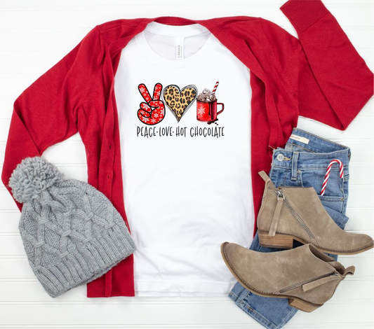 Peace Love Hot Chocolate Crew Neck Tee