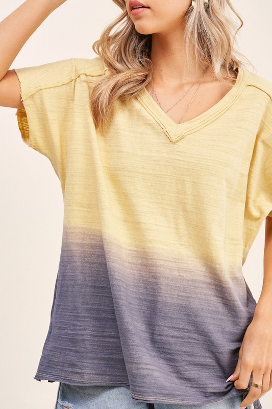 Peony Dip-Dye Top (Lemon)