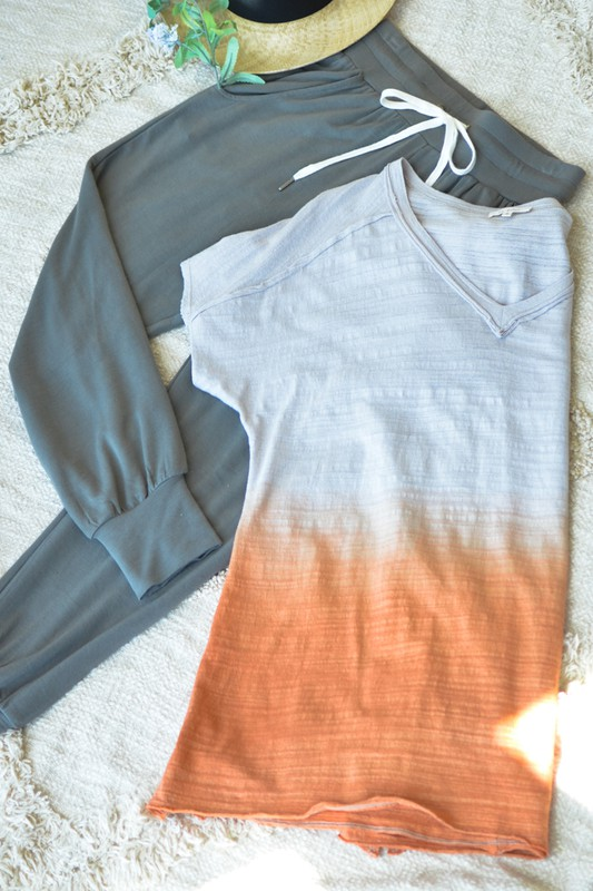 Peony Dip-Dye Top (Silver)