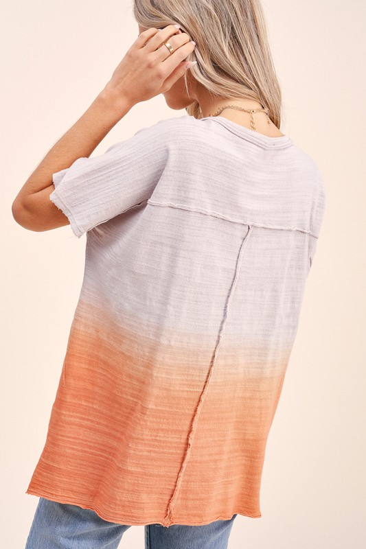 Peony Dip-Dye Top (Silver)