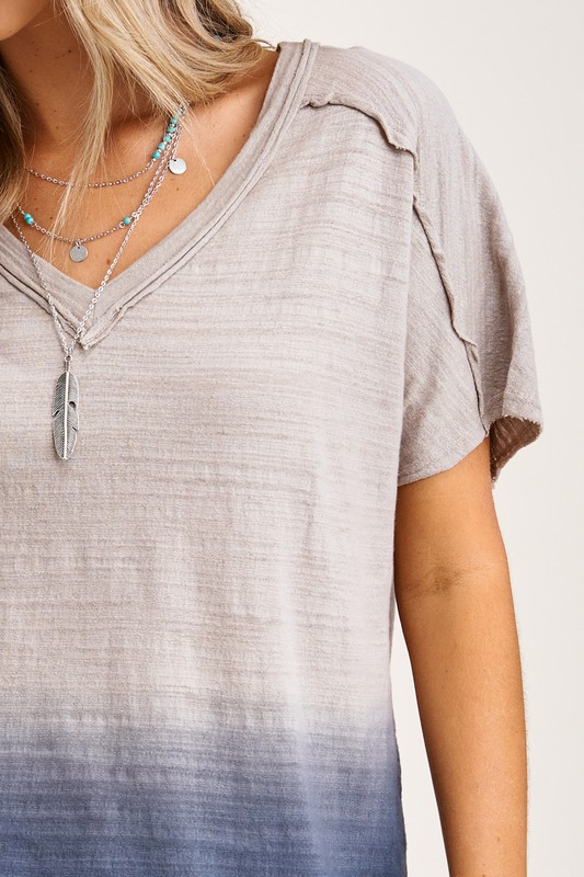 Peony Dip-Dye Top (Taupe)