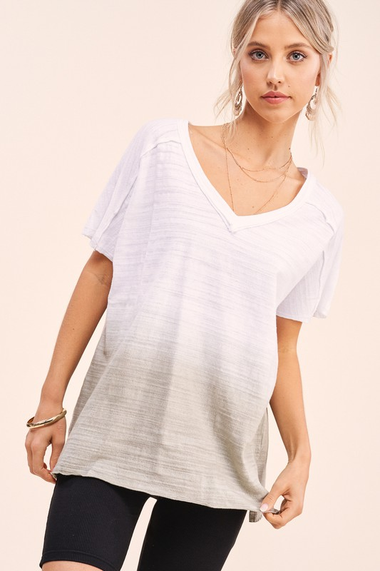 Peony Dip-Dye Top (White)