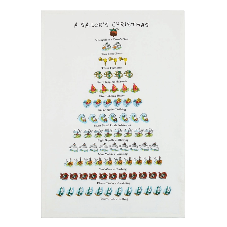 A Sailor's Christmas Kitchen Towel