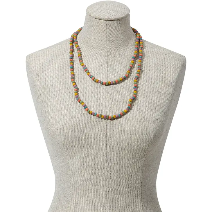 Spring Clay Bead Stretch Necklace
