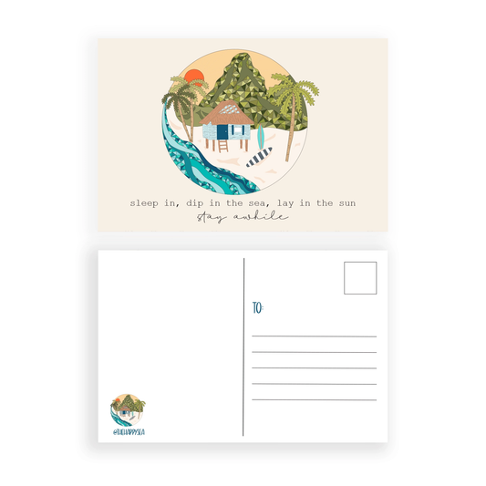 The Happy Sea Stay Awhile Postcard