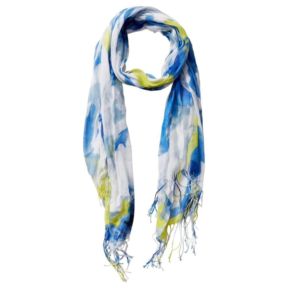 Large Bunch Floral Fringe Scarf (Blue)