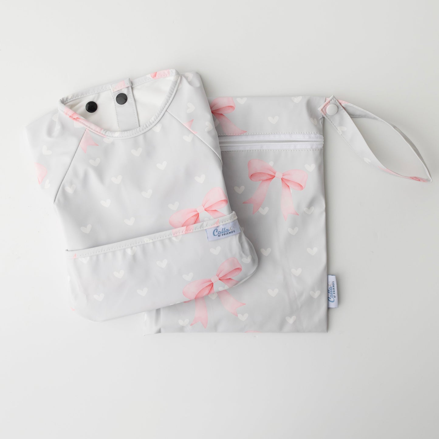 The Grayson Long Sleeve Bib - Sweetheart Bows