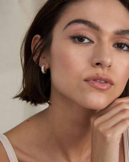 Unstoppable Pave Mini Hoop Earrings