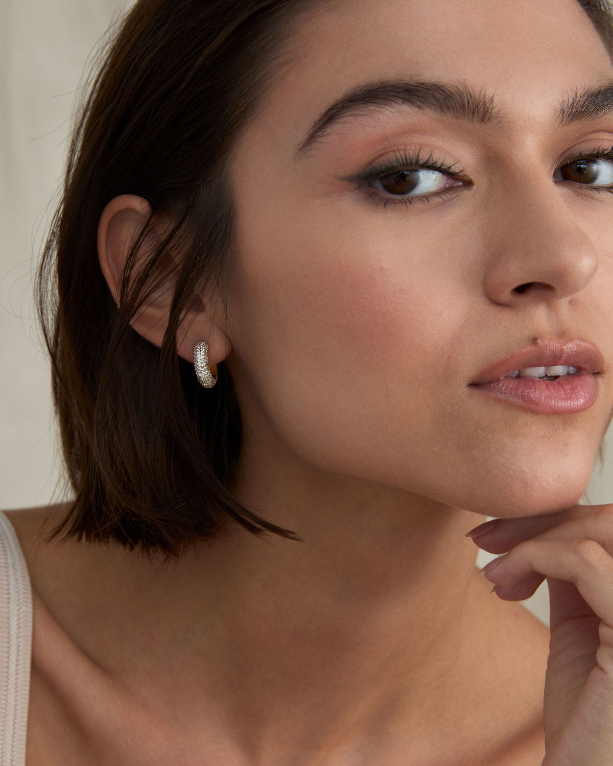 Unstoppable Pave Mini Hoop Earrings
