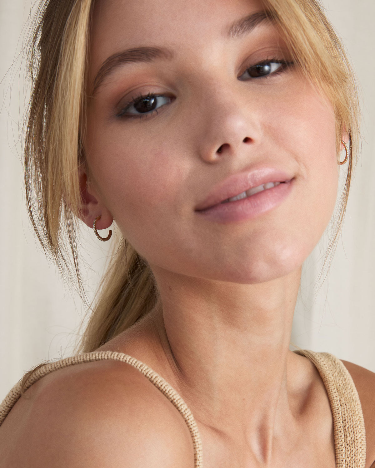 Simplicity Pave Hoop Earrings