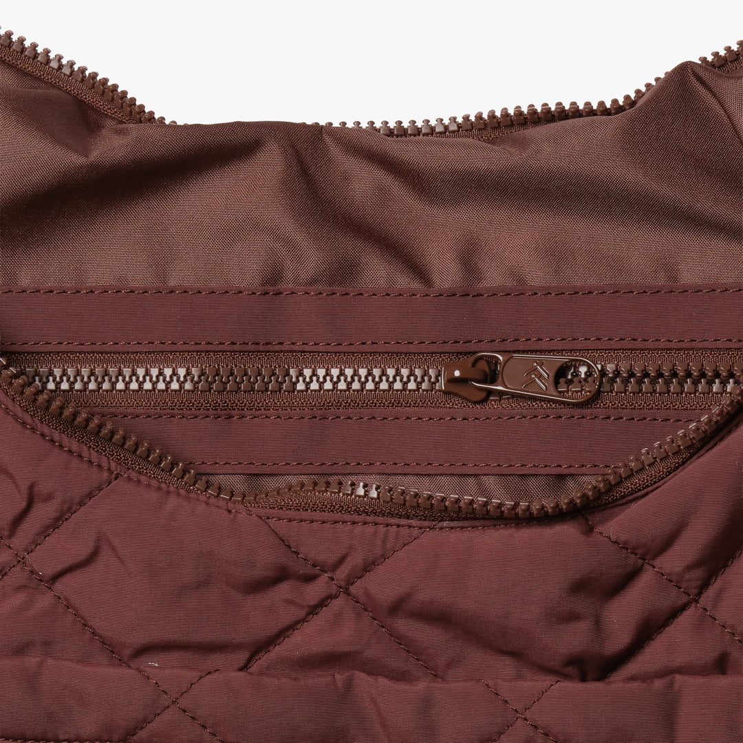 Chocolate Quilted - Large Slouchy Shoulder Bag