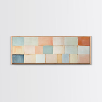 Modern Abstract Framed Canvas | Minimalist Mid Century Modern Wall Art | Large Horizontal Ultra Wide Framed Canvas | MCM Decor