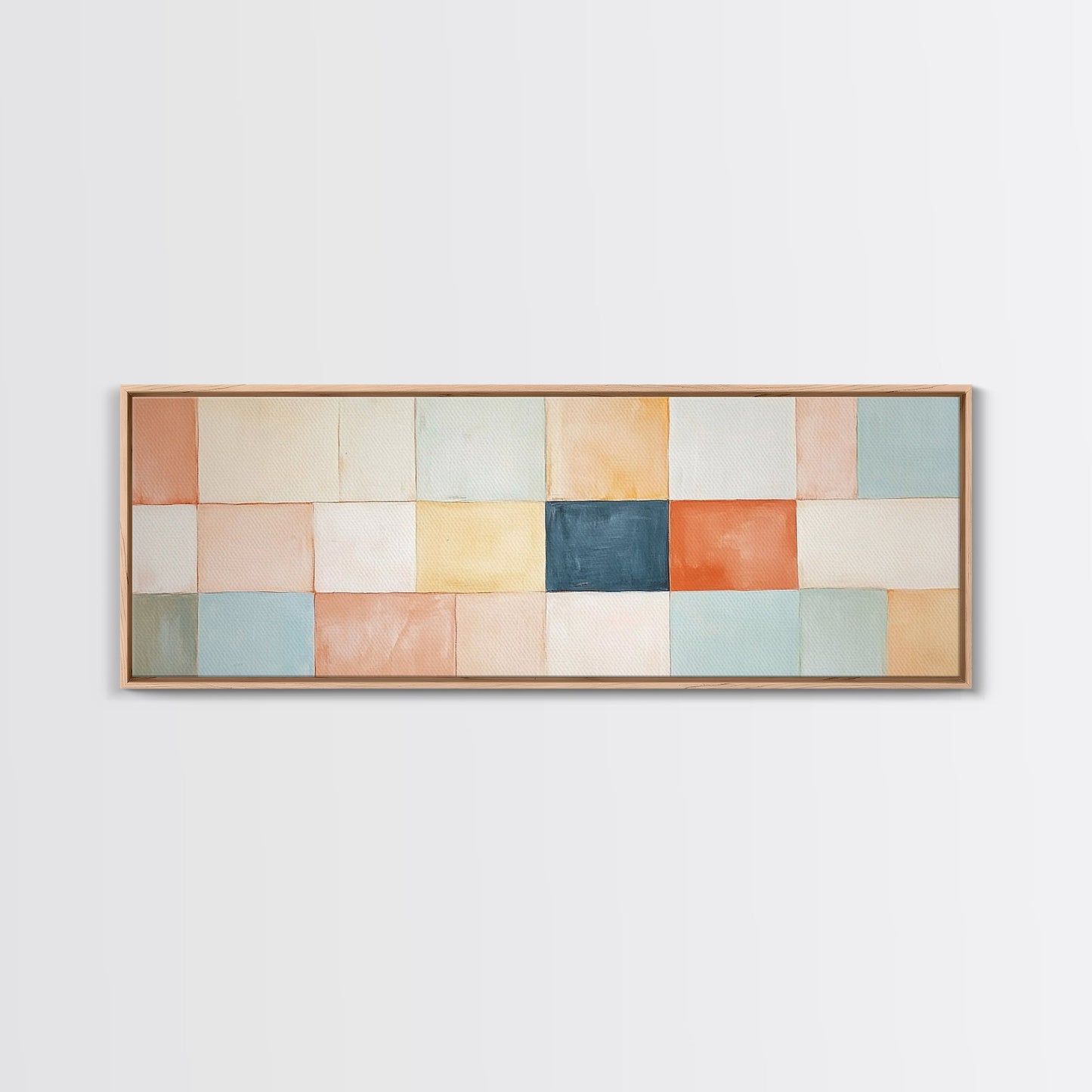 Modern Abstract Framed Canvas | Minimalist Mid Century Modern Wall Art | Large Horizontal Ultra Wide Framed Canvas | MCM Art
