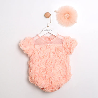 Pearl Rose Salmon Romper