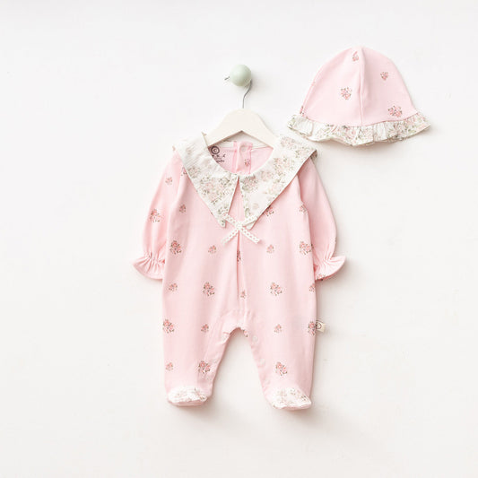 Pink Romper-Hat Set
