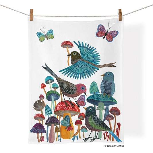Mushroom Garden Cotton Tea Towel