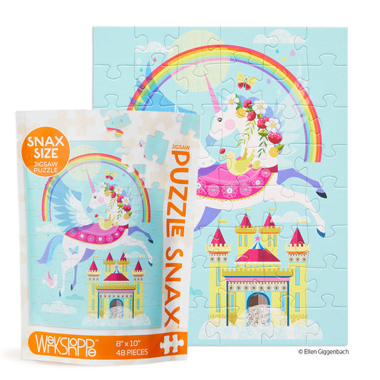 Rainbow Unicorn 48 Piece Jigsaw Puzzle Snax
