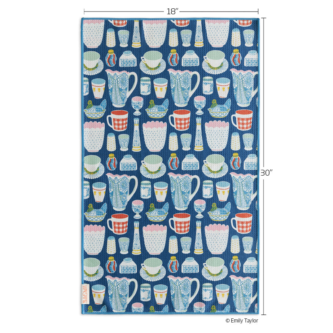Vintage Glass Microfiber Towel
