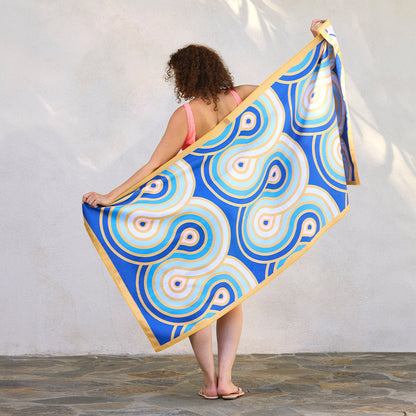 Greek Key Tiles Microfiber Go Big Towel