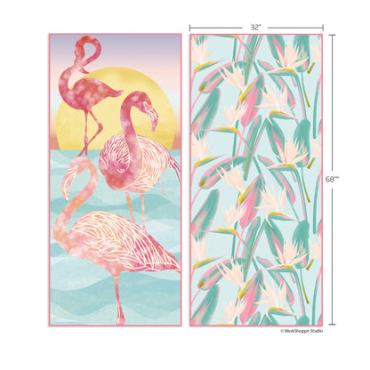 Flamingo Sunset Microfiber Go Big Towel