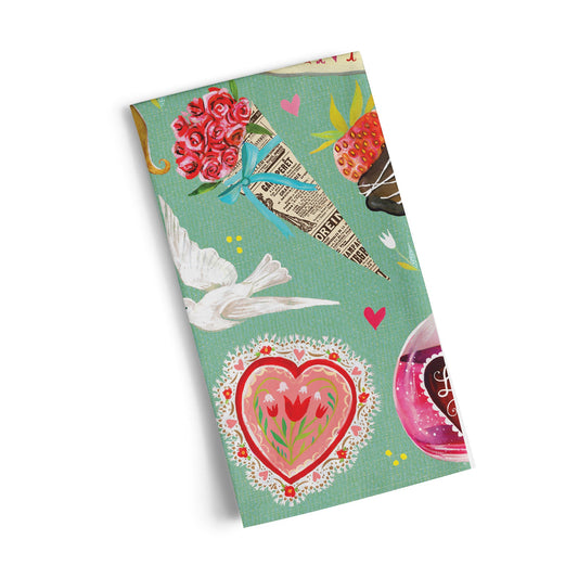 Valentines Classics 100% Cotton Tea Towel