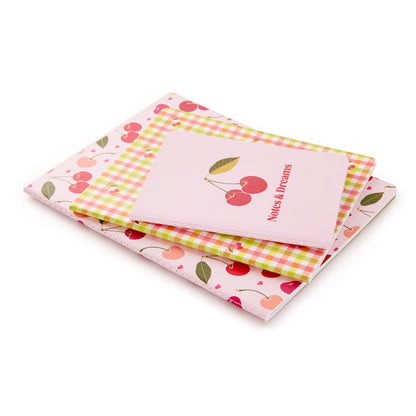 Cherry Hearts Stitched Notebook Set