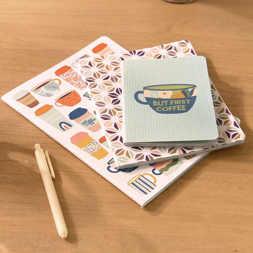 But First Coffee Stitched Notebook Set