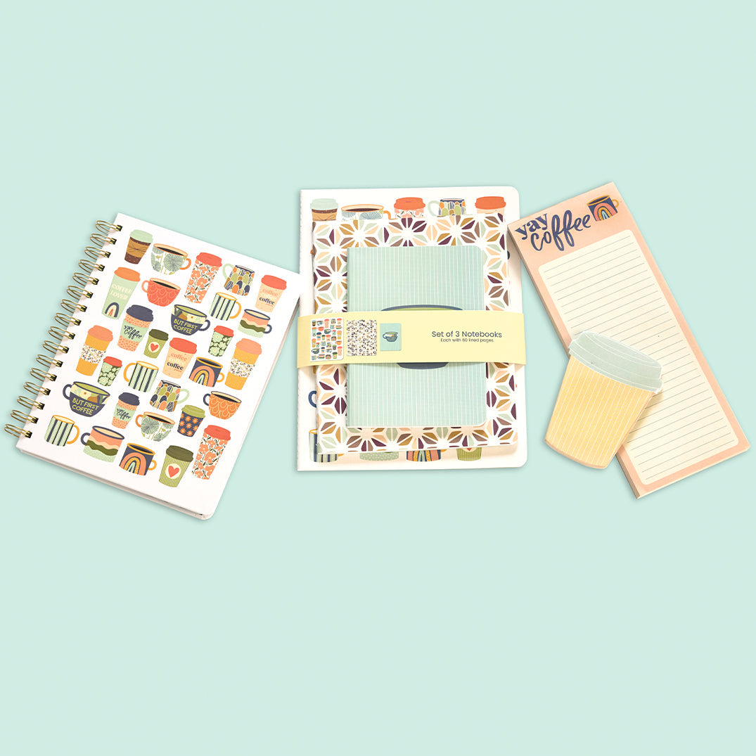 But First Coffee Stitched Notebook Set
