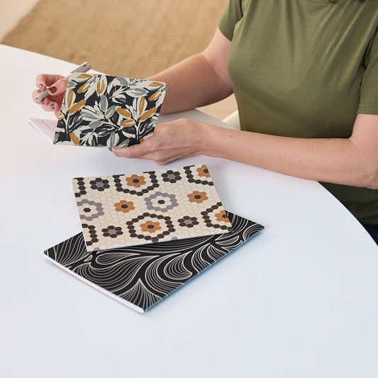 Leaf Tiles Stitched Notebook Set