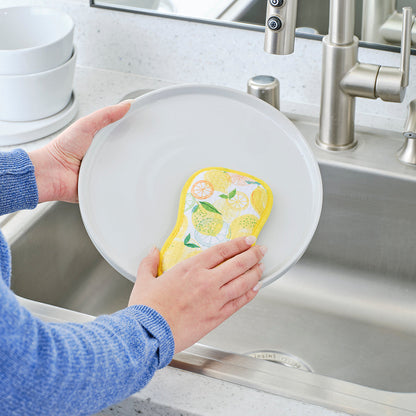 Lemon Plaid Scrubbie Set