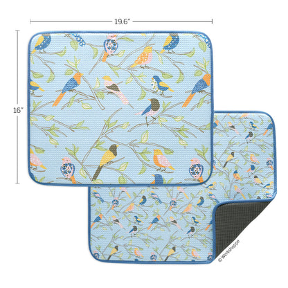 Floral Finch & Friends Dish Drying Mats
