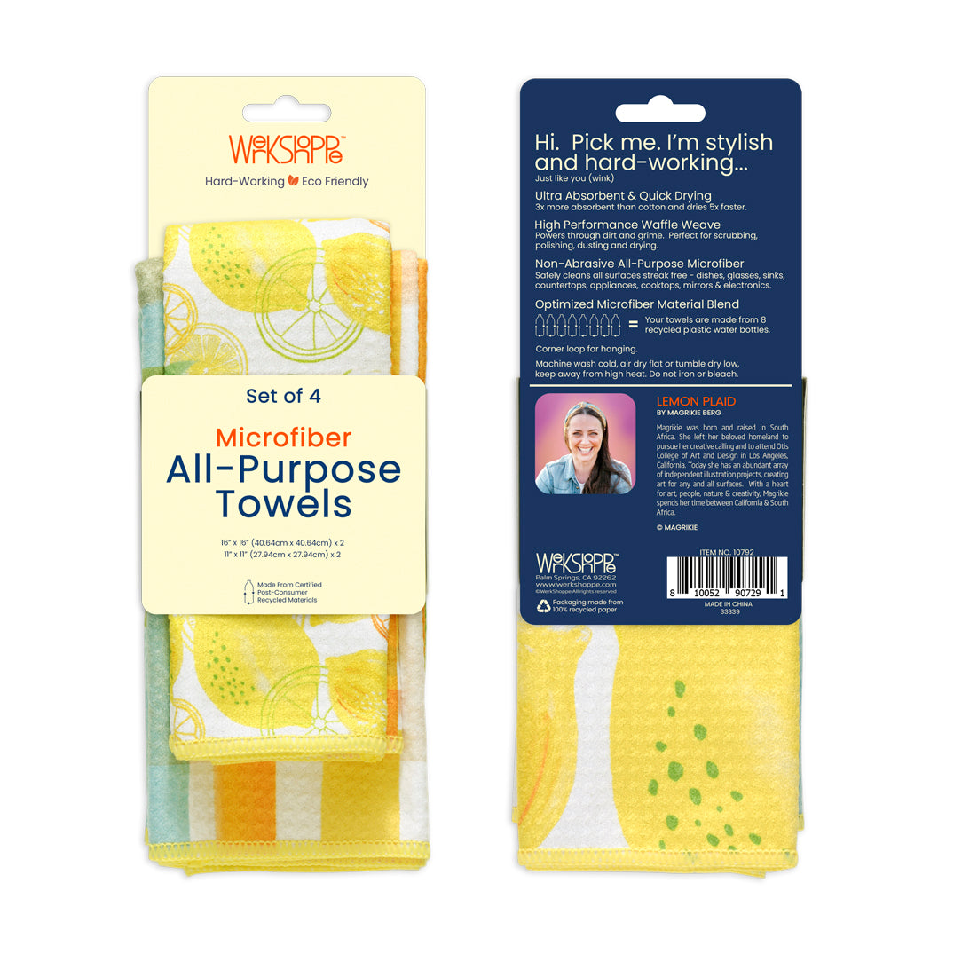 Lemon Plaid All Purpose Towel Set