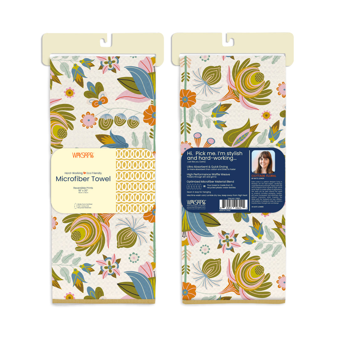 Cottage Floral Microfiber Towel