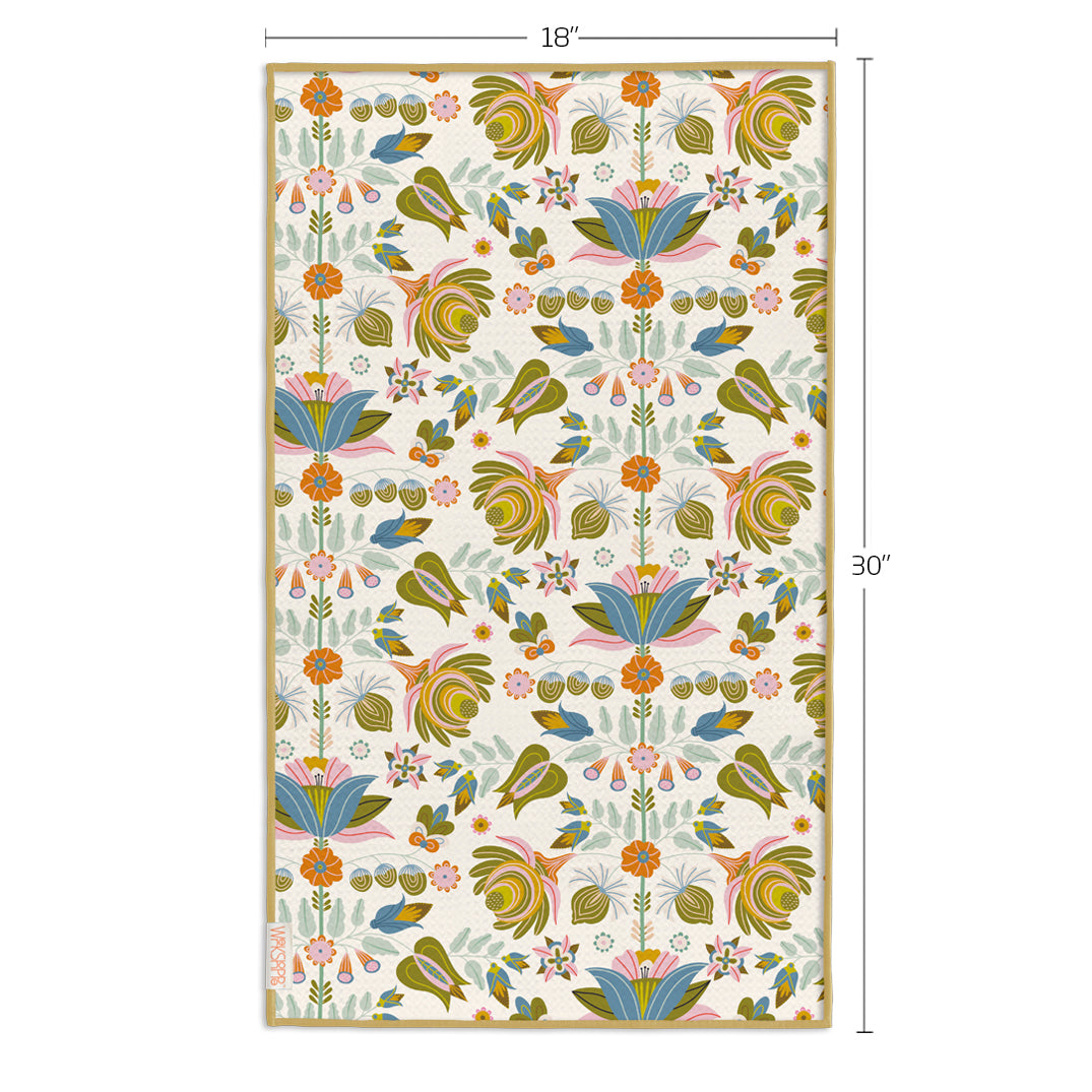 Cottage Floral Microfiber Towel