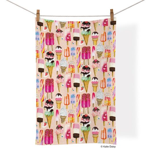 Ice Cream & Pops Cotton Tea Towel