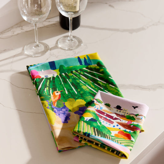 Village Vineyard Cotton Tea Towel
