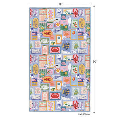 Mediterranean Summer Microfiber Kitchen Towel