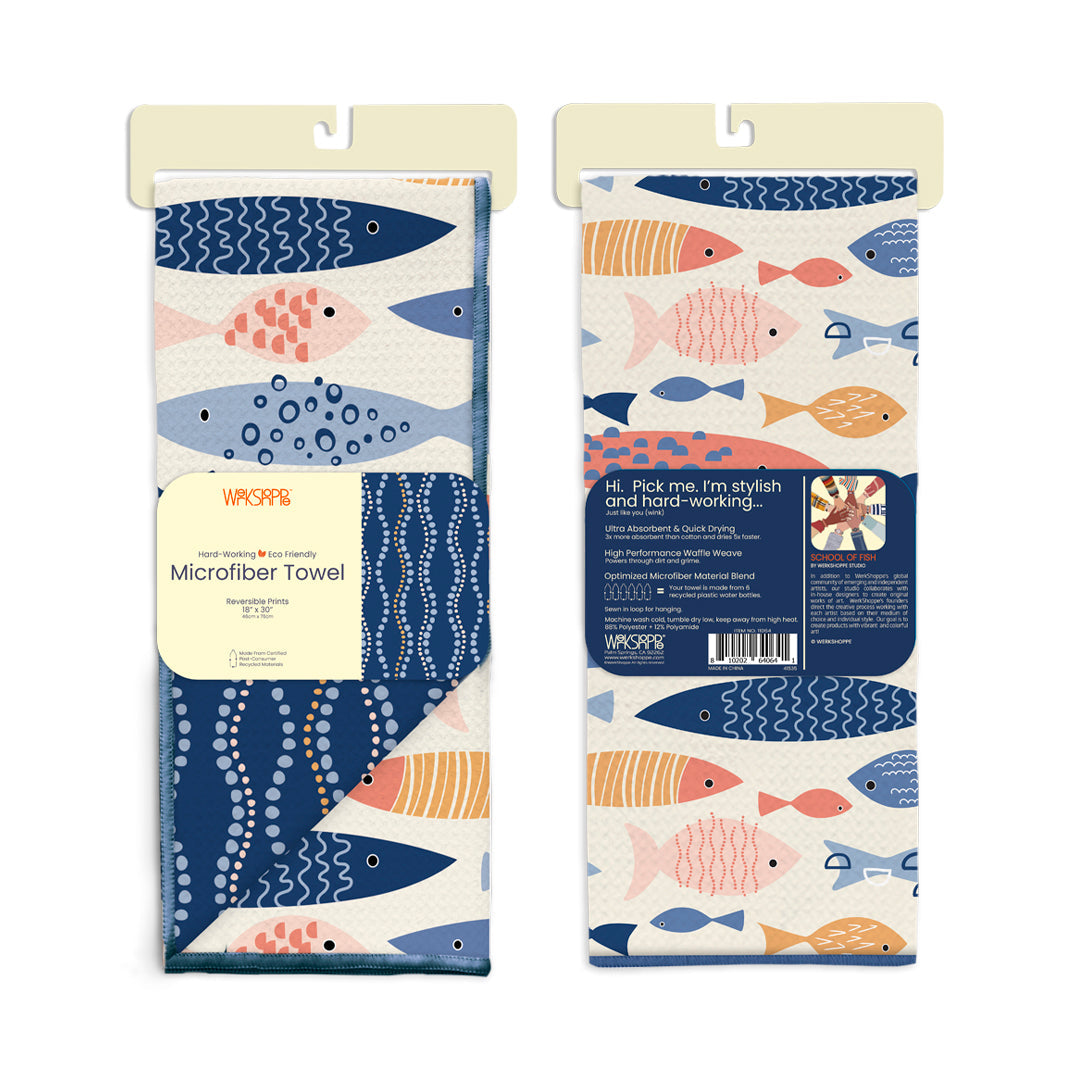 School of Fish Microfiber Kitchen Towel