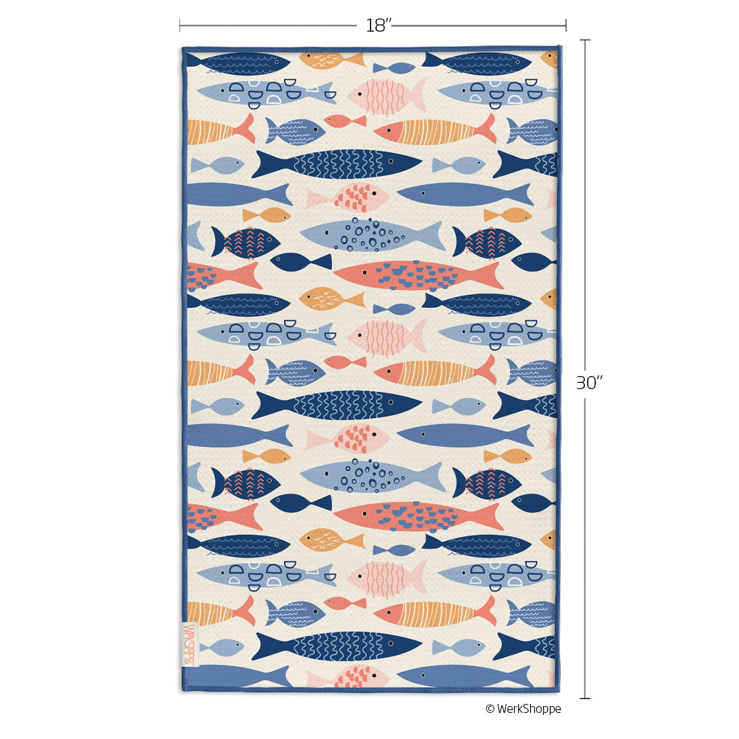 School of Fish Microfiber Kitchen Towel