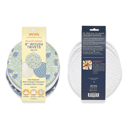 Blue Coneflower Cotton Kitchen Trivets