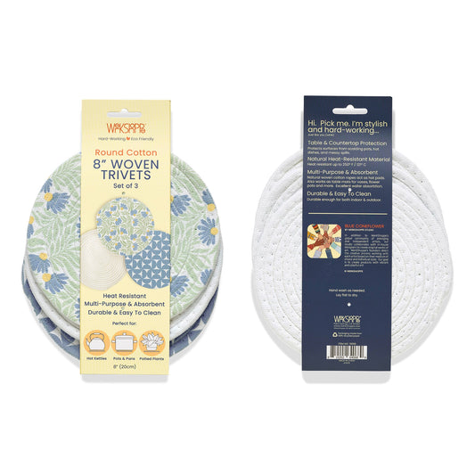 Blue Coneflower Cotton Kitchen Trivets
