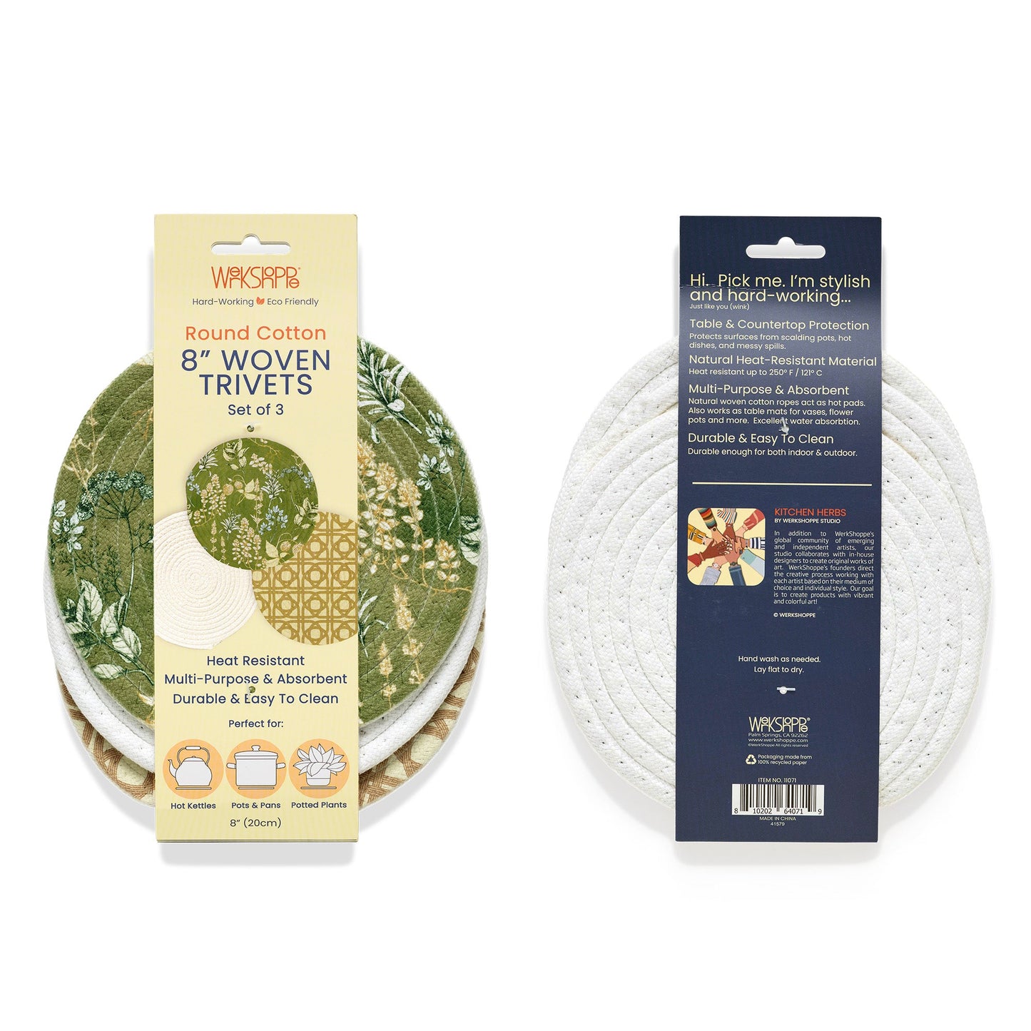 Kitchen Herbs Cotton Kitchen Trivets